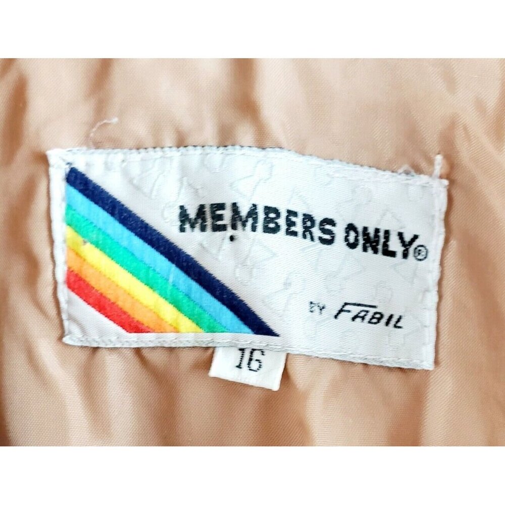Vintage Members Only Brown Jacket By Fabil Classic Design Zip Youth Size 16 EVC - Picture 5 of 9